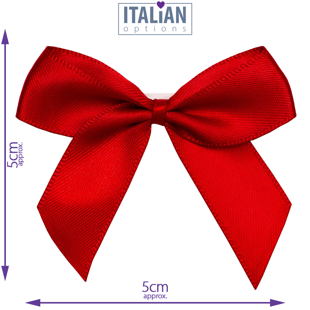 Italian Options 12 Pack Ribbon Bows Red 5cm