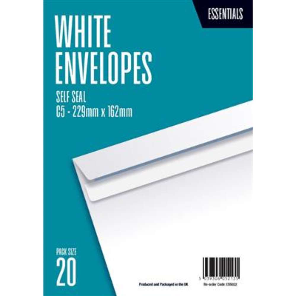 20pk Envelopes C5 Self Seal 80gsm White