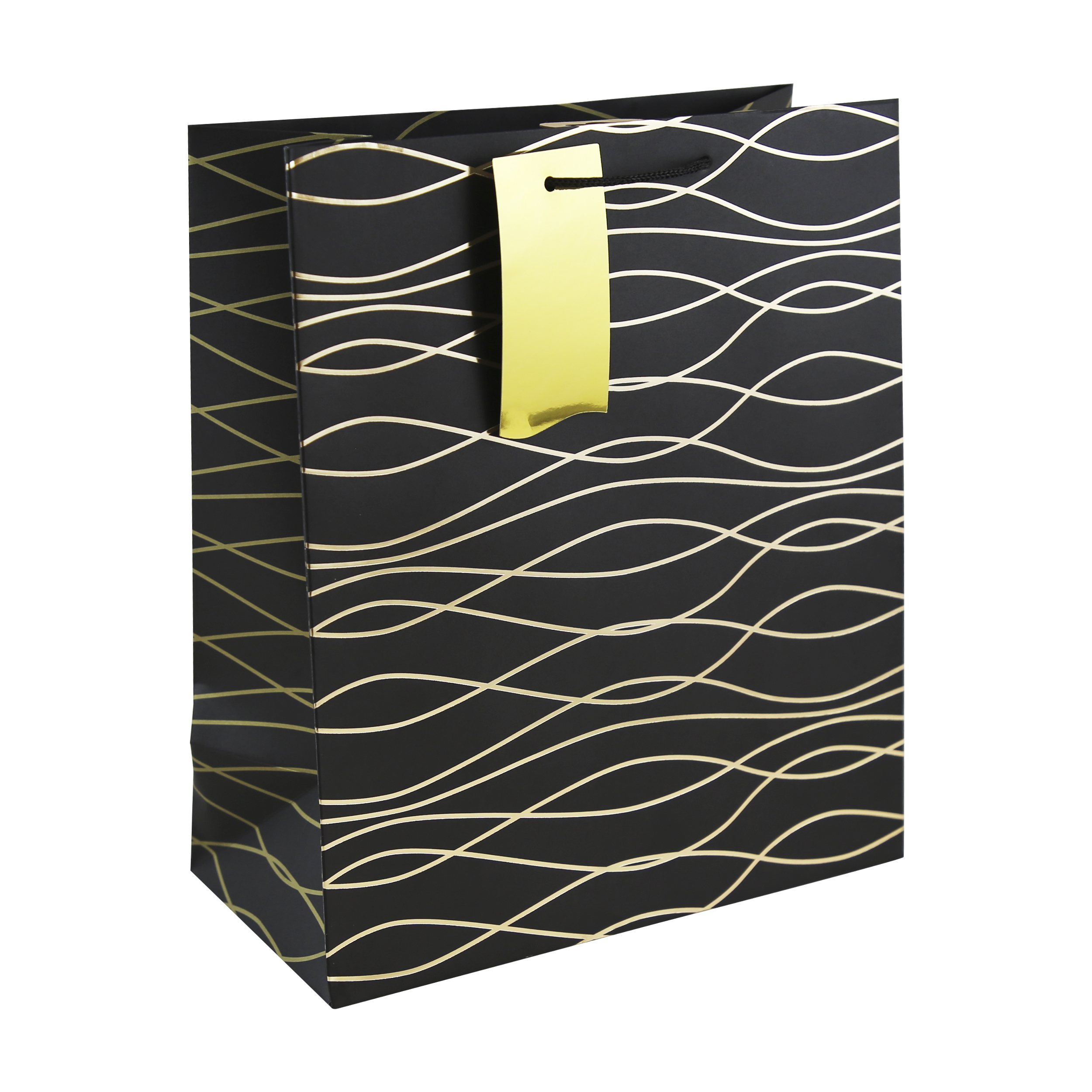 Black Geo Large Gift Bag 6pk