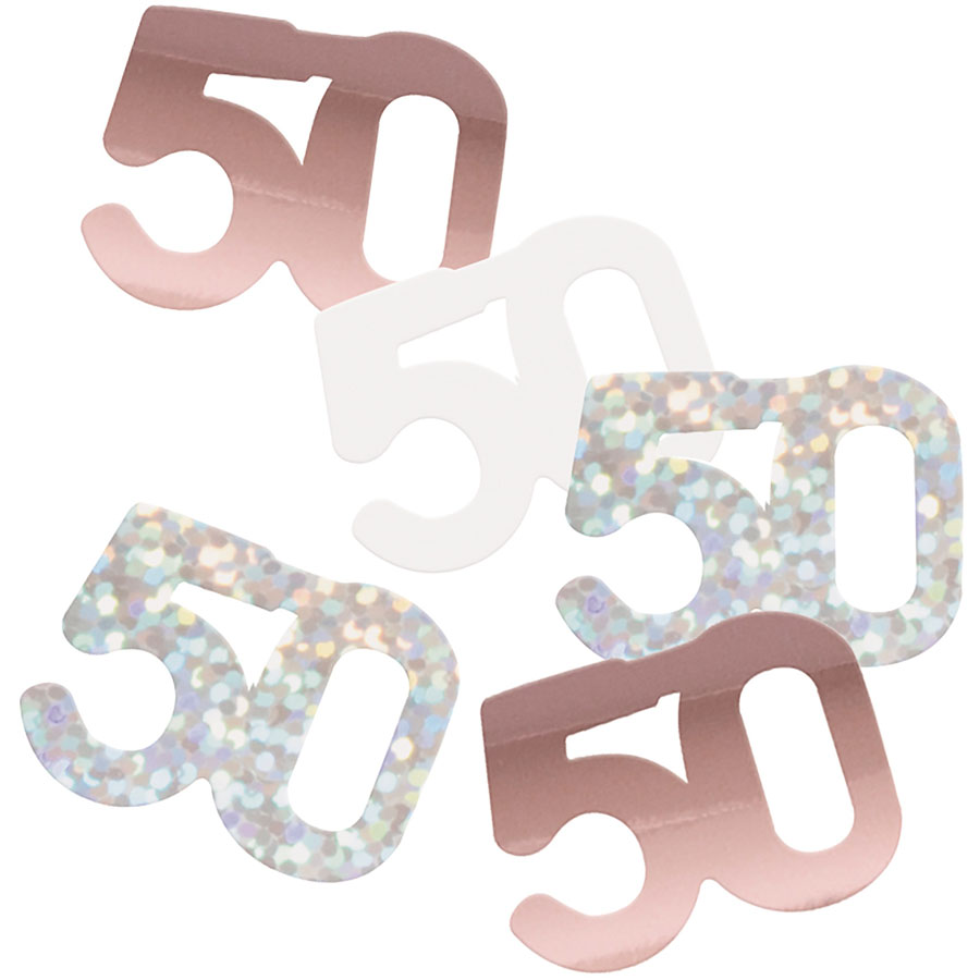14g Confetti Age 50 Glitz Rose Gold