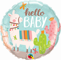 Llama Hello Baby 18" Foil Balloon