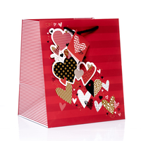 Gift Bag Hearts Red Large Portrait 6pk