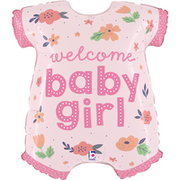 Welcome Baby Girl Pink Baby Vest 31" Foil Balloon