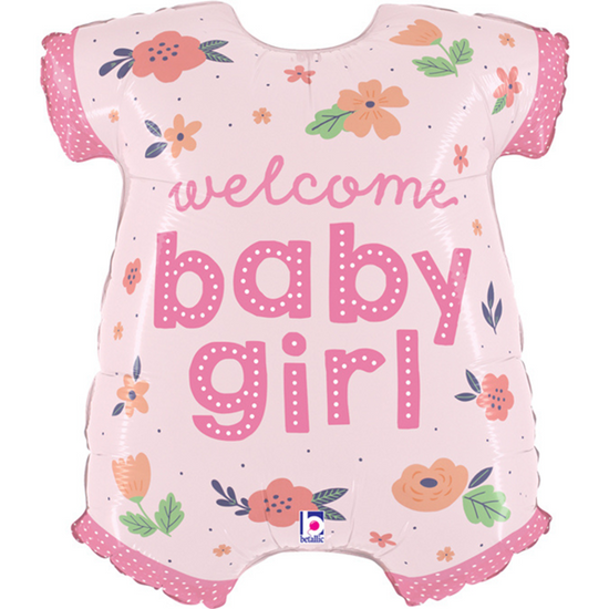 Welcome Baby Girl Pink Baby Vest 31" Foil Balloon