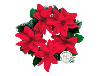 Gem Imports Wreath Poinsettia 32cm