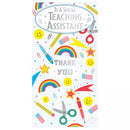 Set of six Prelude C55 Thank You Teaching Assistant cards featuring colorful designs on high-quality cardstock.