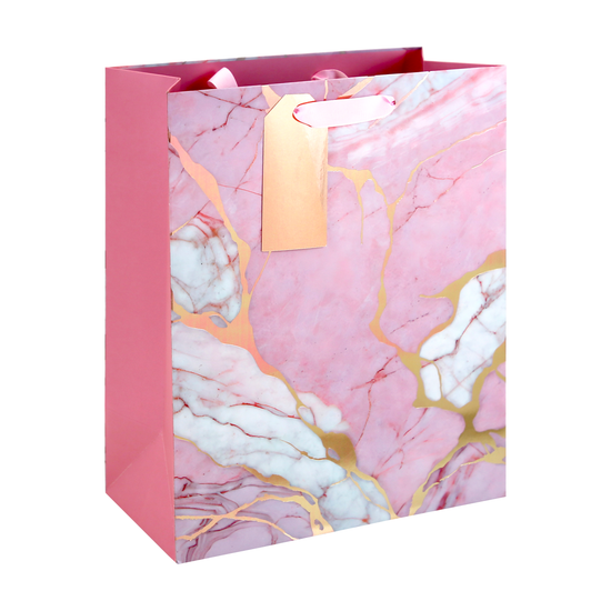 Eurowrap 6 Pack Gift Bag Pink Marble Large