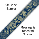 Oaktree Banner Age 21 Gold & Navy 9ft