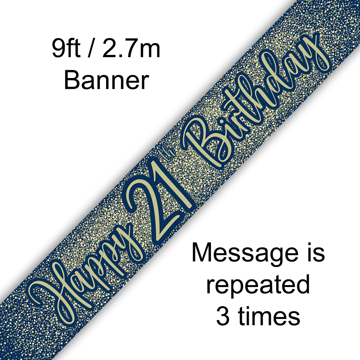Oaktree Banner Age 21 Gold & Navy 9ft