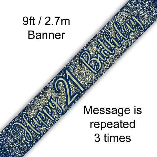 Oaktree Banner Age 21 Gold & Navy 9ft