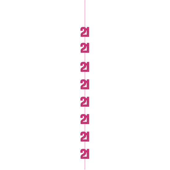 5ft Hanging D cor Age 21 Glitz Pink