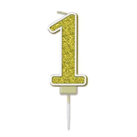 Oaktree Party Candle Number 1 Gold 7.5cm