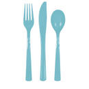 Unique Party Teal Reusable Plastic Cutlery 18pk