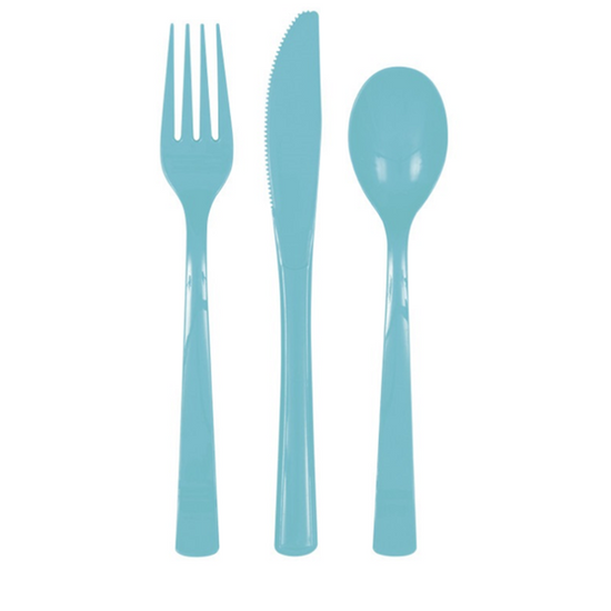 Unique Party Teal Reusable Plastic Cutlery 18pk