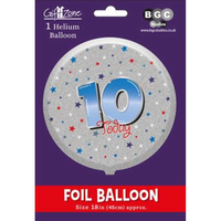 Age 10 Male 18" Foil Balloon