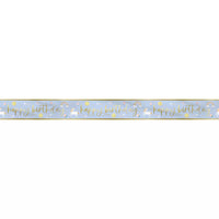 Unique Dainty Unicorn Foil Banner, 9ft long, featuring colorful unicorn and star designs for celebration decorations.