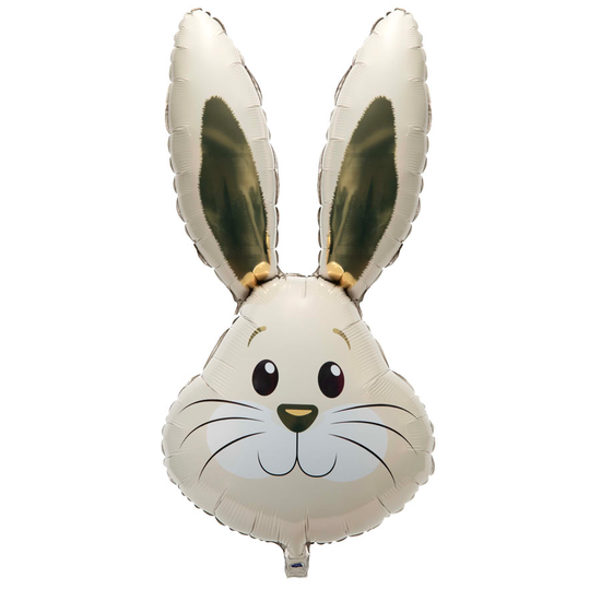 Oaktree Rabbit Head Ivory Gold 35" Foil Balloon