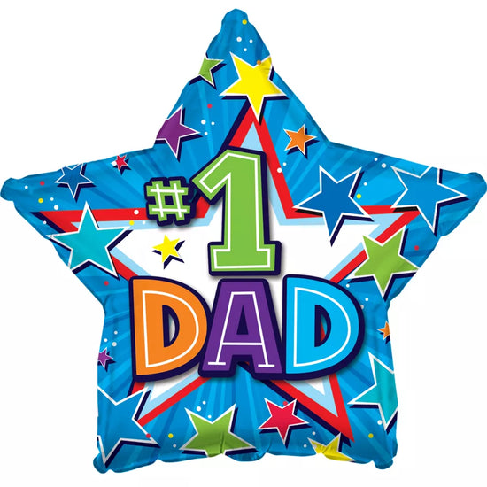 TRI Foil Balloon #1 Dad Star 9" (Air Fill Only)
