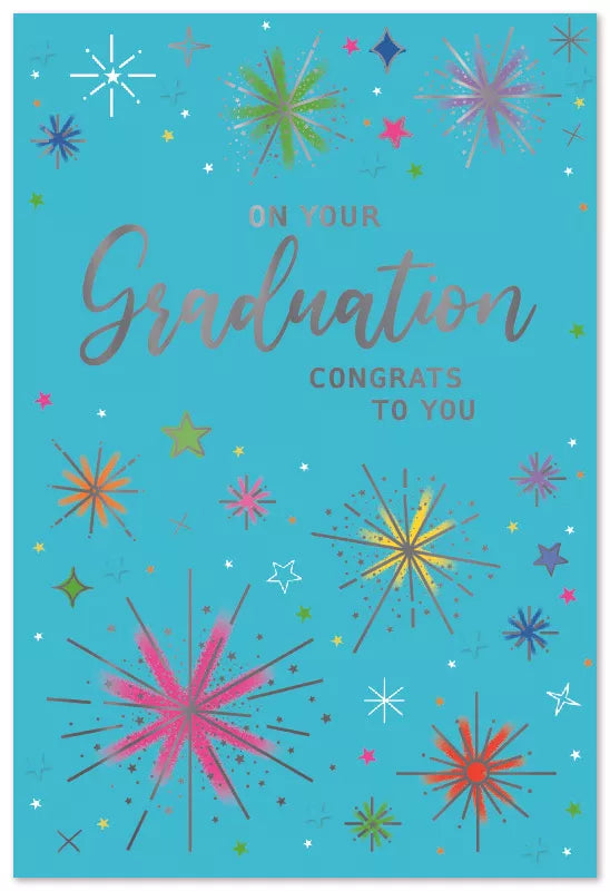 Simon Elvin C50 graduation cards 6-pack featuring colorful designs and congratulatory messages for graduates.