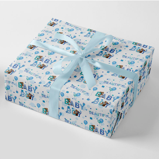 Giftwrap Birth Congratulations Blue 24pk
