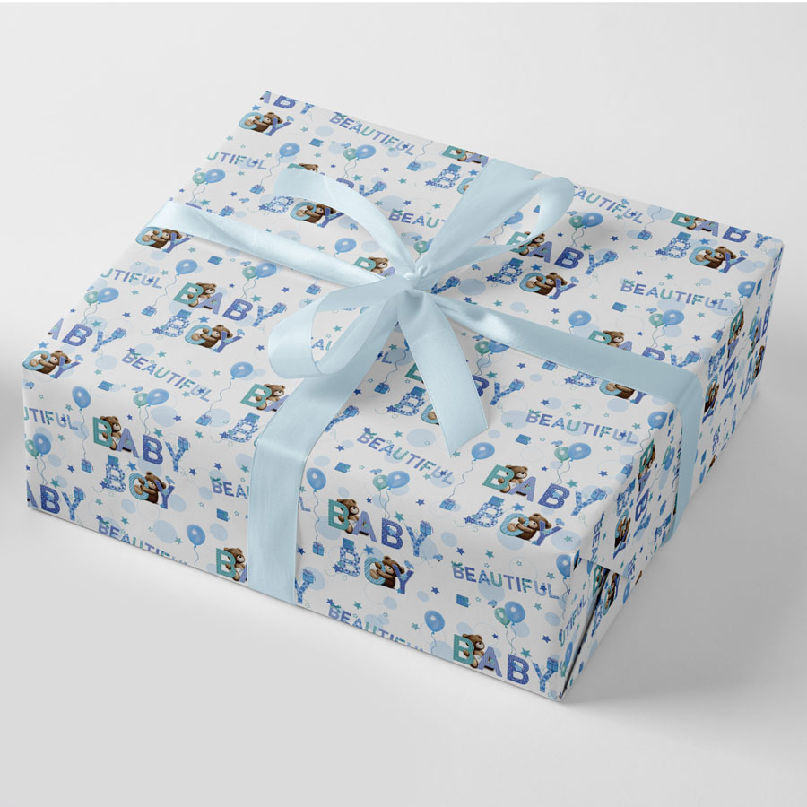 Giftwrap Birth Congratulations Blue 24pk