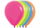 Sempertex neon assorted latex balloons, 12-pack, 12-inch size, colorful decorative balloons for parties and celebrations.