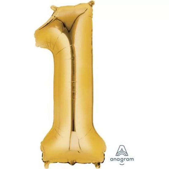 Anagram Foil Balloon Gold 34" Number 1