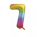Unique Foil Balloon Rainbow 34" Number 7