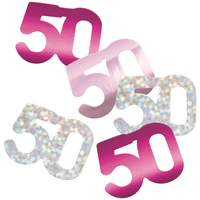 Pink Glitz 50th Birthday Foil Confetti 14g