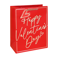Eurowrap 12 Pack Gift Bag Valentine's Text Large