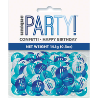 Blue Glitz 16th Birthday Foil Confetti 14g