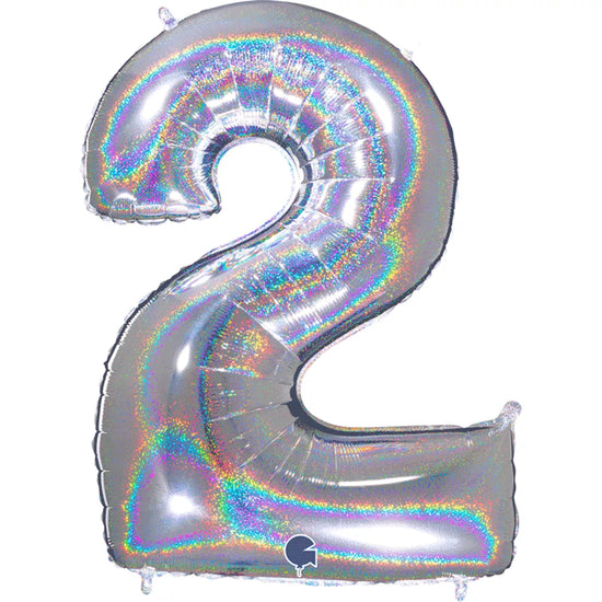 Grabo Foil Holo Glitter Silver 40" Number 2