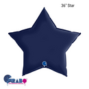 Grabo Foil Balloon Satin Navy Blue Star 36"