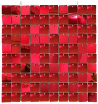 Oaktree Metallic Sequin Wall Panel Red 30cm
