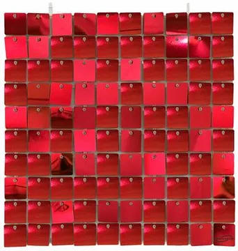 Oaktree Metallic Sequin Wall Panel Red 30cm