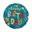 Grabo Happy Birthday Stars 18" Foil Balloon