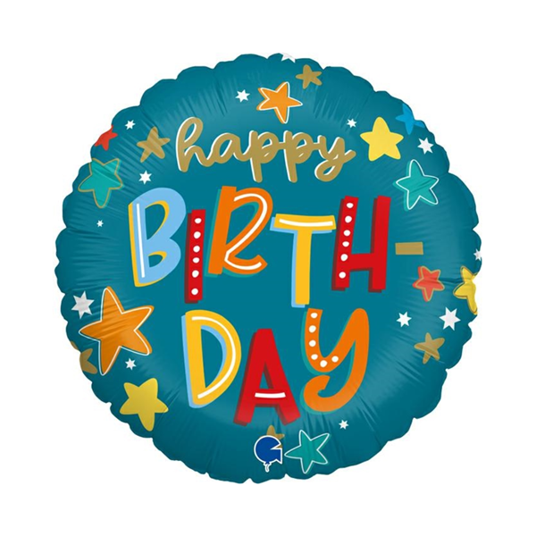 Grabo Happy Birthday Stars 18" Foil Balloon