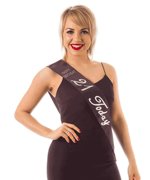 Alandra Satin Sash 21 Today Black