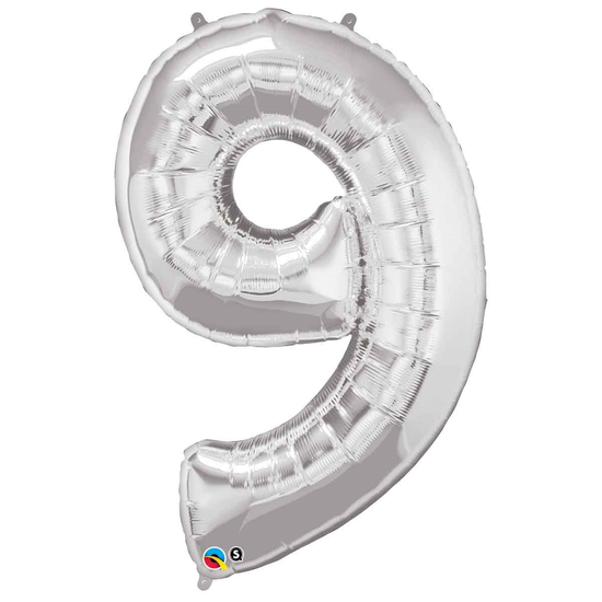 Qualatex Foil Balloon Silver 34" Number 9