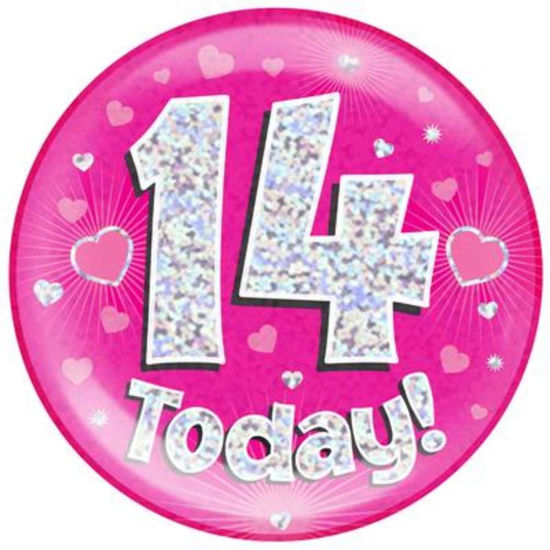 Oaktree Badge 14 Today Pink Jumbo 6