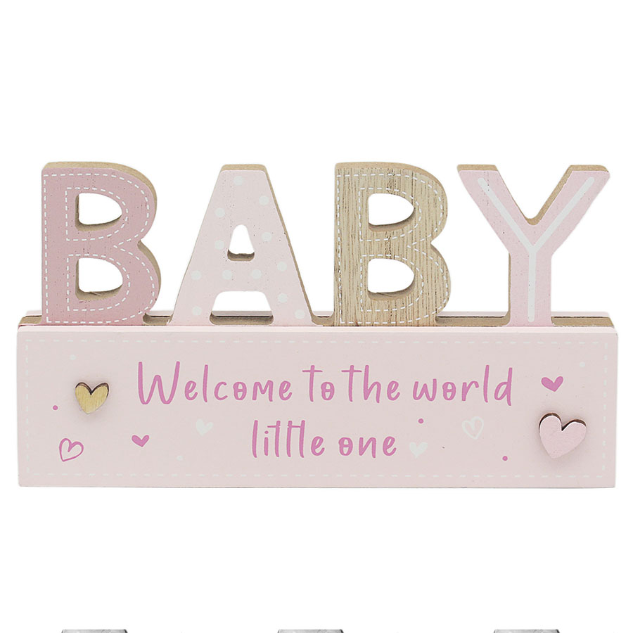 Baby Standing Plaque Pink