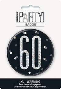 Unique Badge Black Glitz Age 60 3