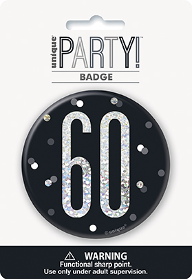 Unique Badge Black Glitz Age 60 3