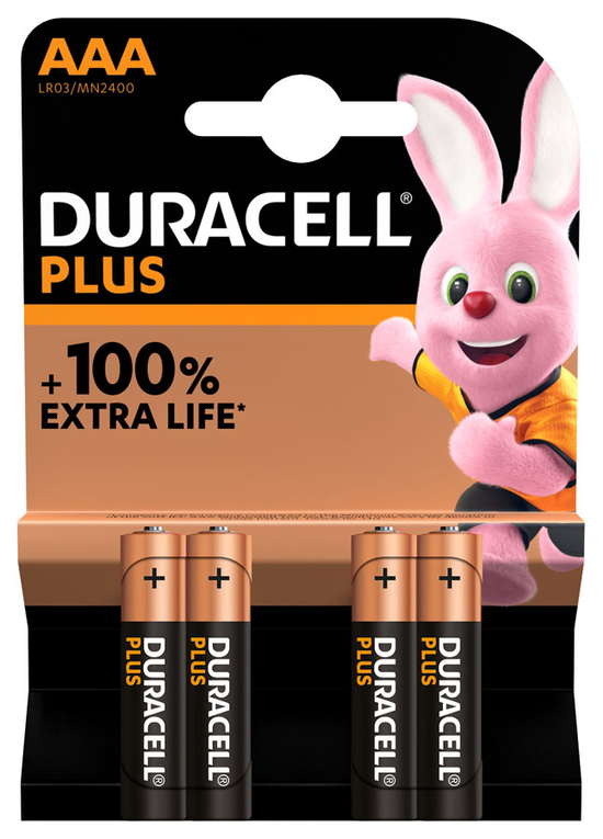 Duracell 4 Pack Batteries AAA