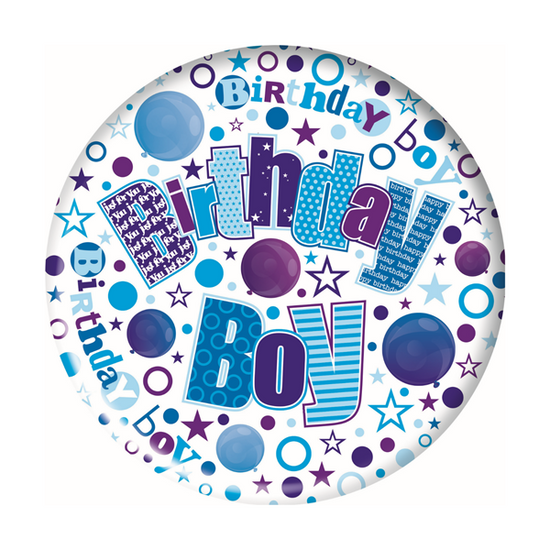 Birthday Boy Blue Jumbo Badge 150mm
