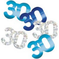 Blue Glitz 30th Birthday Foil Confetti 14g