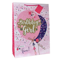 Gift Bag Birthday Girl Balloons Extra Large 6pk
