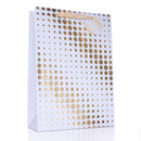 Light blue gift bag with gold spots, extra large size, set of 6 Tulip brand gift bags for special occasions.