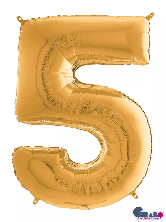 Grabo Foil Balloon Gold 26" Number 5