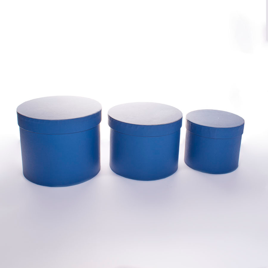 Hat Box Dk Blue 3pc L-6x7.5"/M-5.5x7"/S-4.5x5.5